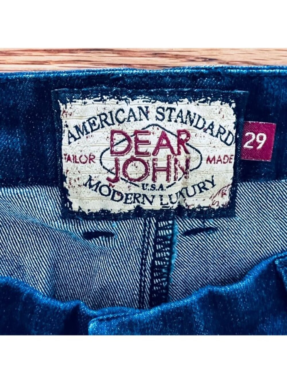 Dear John Jeans Womens 29R Flared Stretch Fit Boot Cut Classic Y2K Dark Wash - Picture 4 of 14